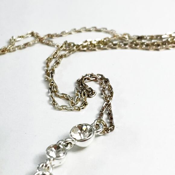 Givenchy Silver Crystal Teardrop Necklace - Picture 8 of 9